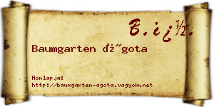 Baumgarten Ágota névjegykártya