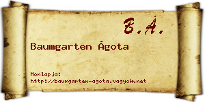 Baumgarten Ágota névjegykártya